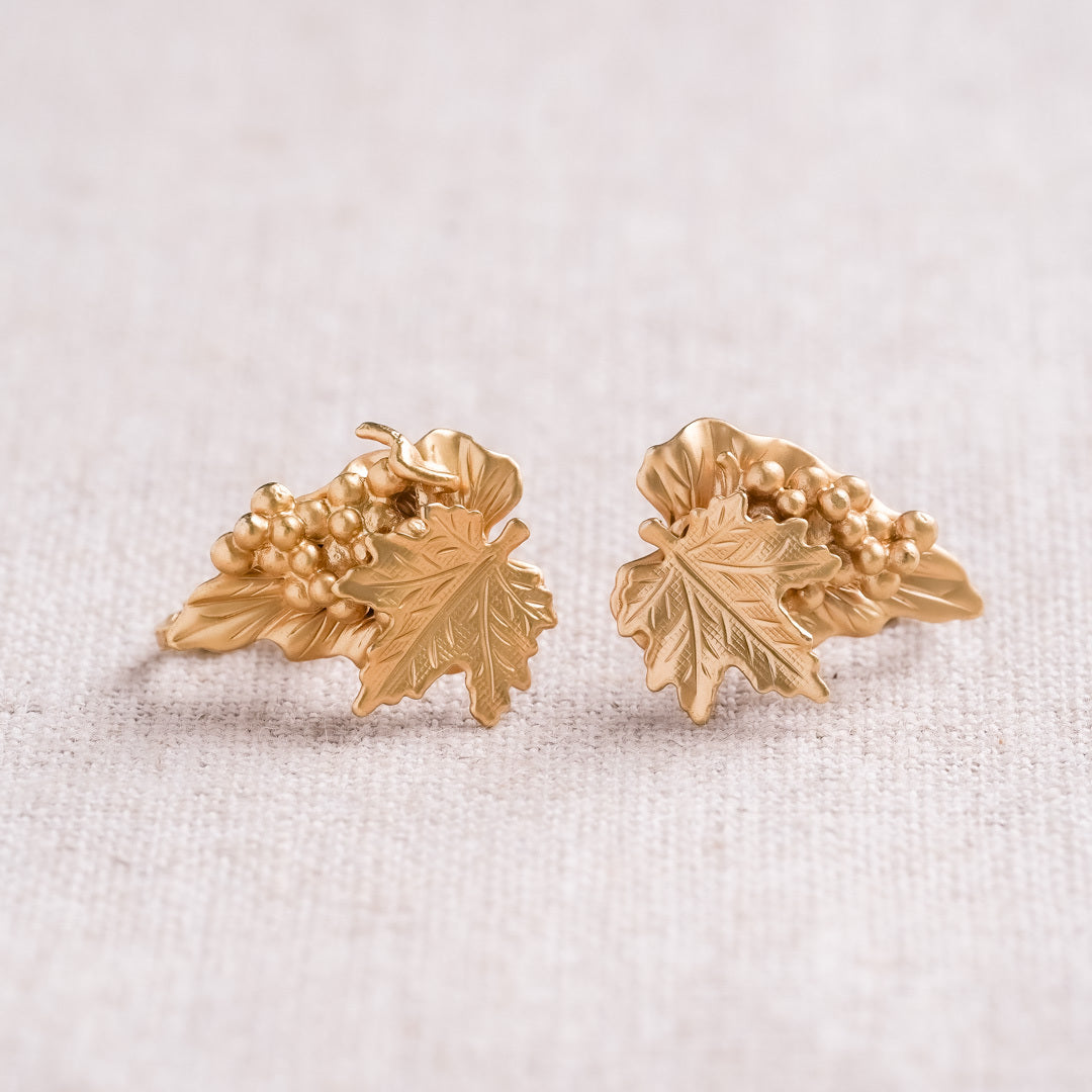 Vintage Grape Motif Earrings
