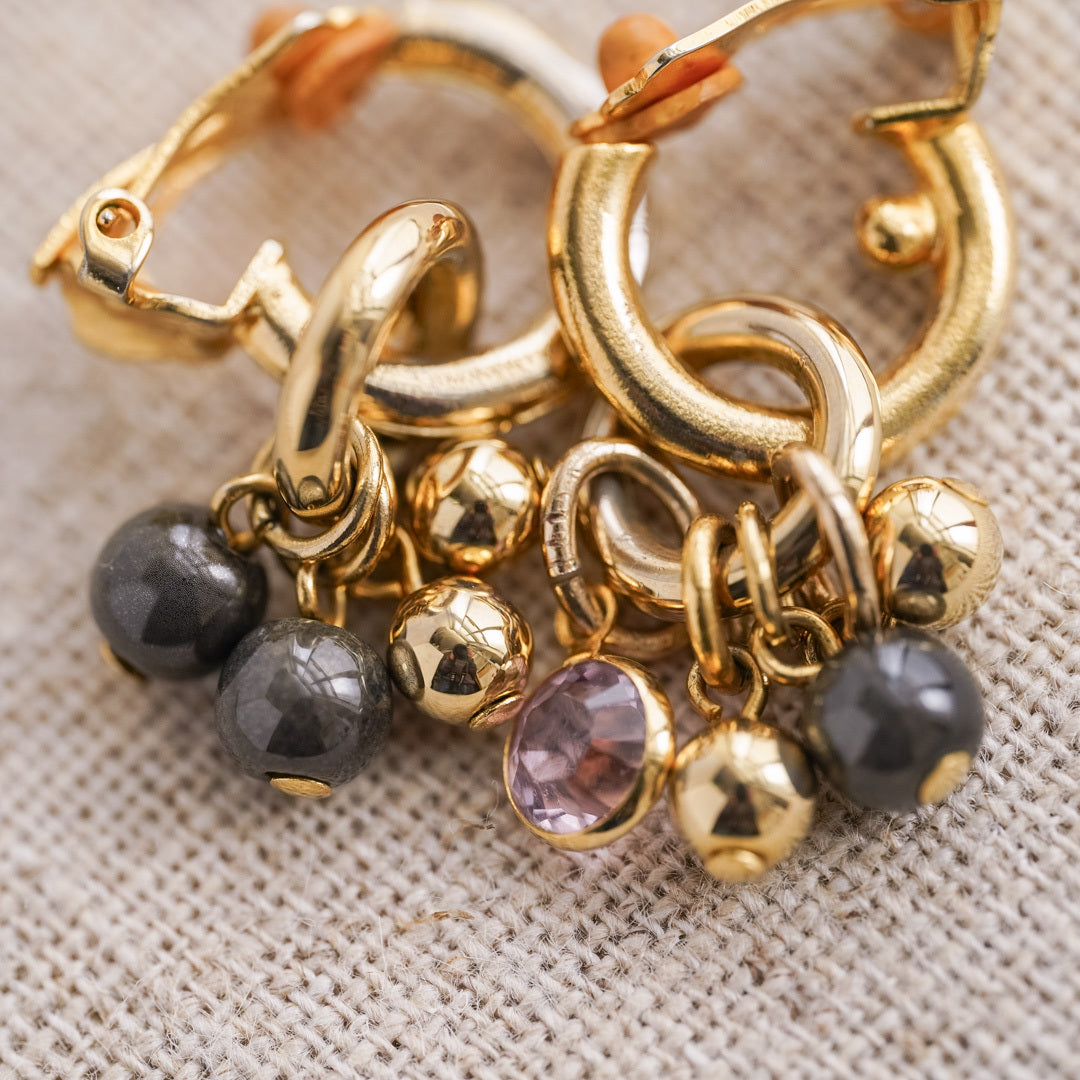 Vintage 2-way cluster earrings