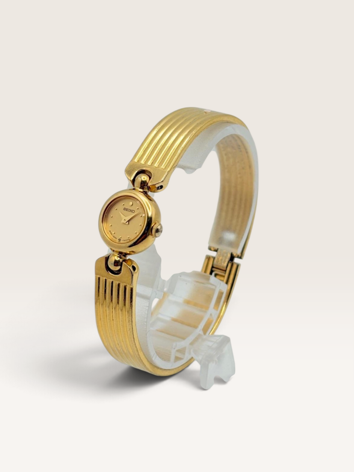 Vintage SEIKO Gold-Tone Bangle Watch 1E20-0380