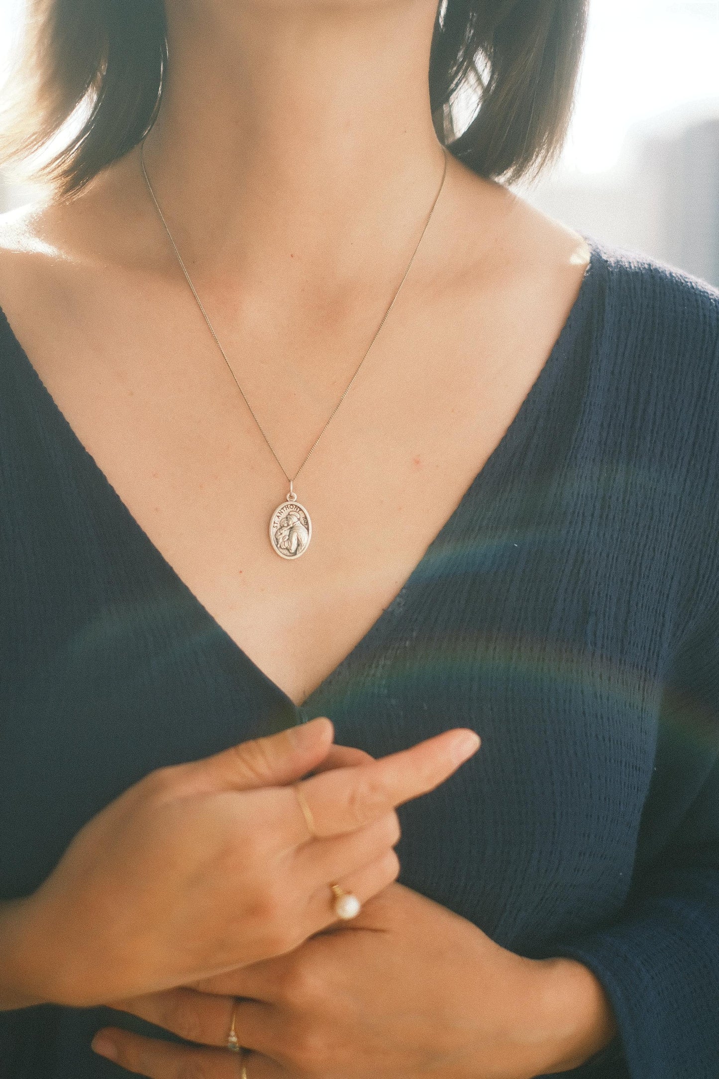 Médaille silver 925 pendant necklace: St Anthony 失くしたものを見つけてくれる