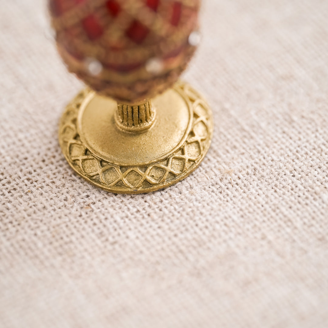 Faberge Collection: Candle Holder Red