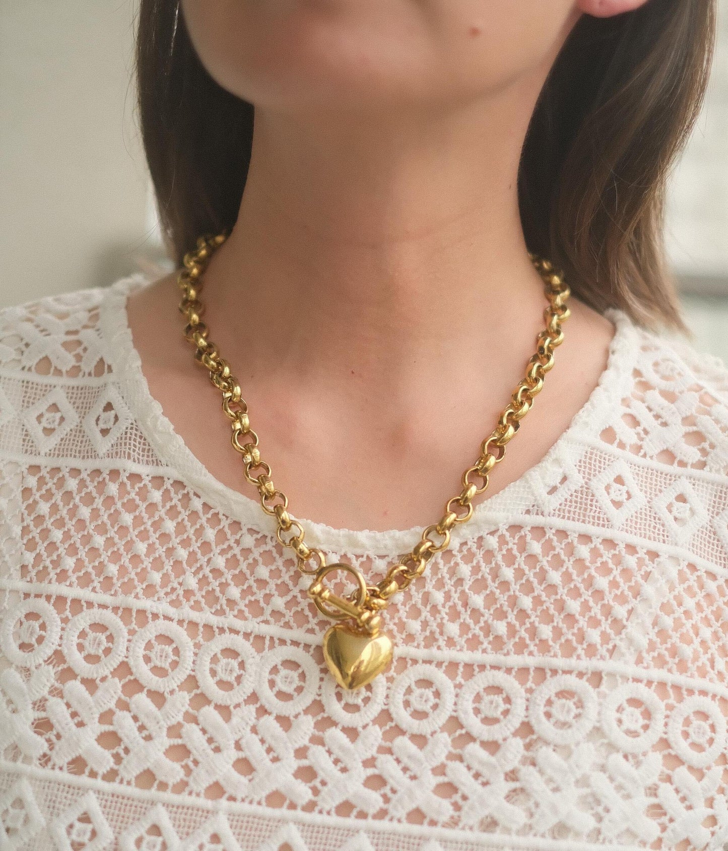 Vintage Susie M Heart Motif Necklace