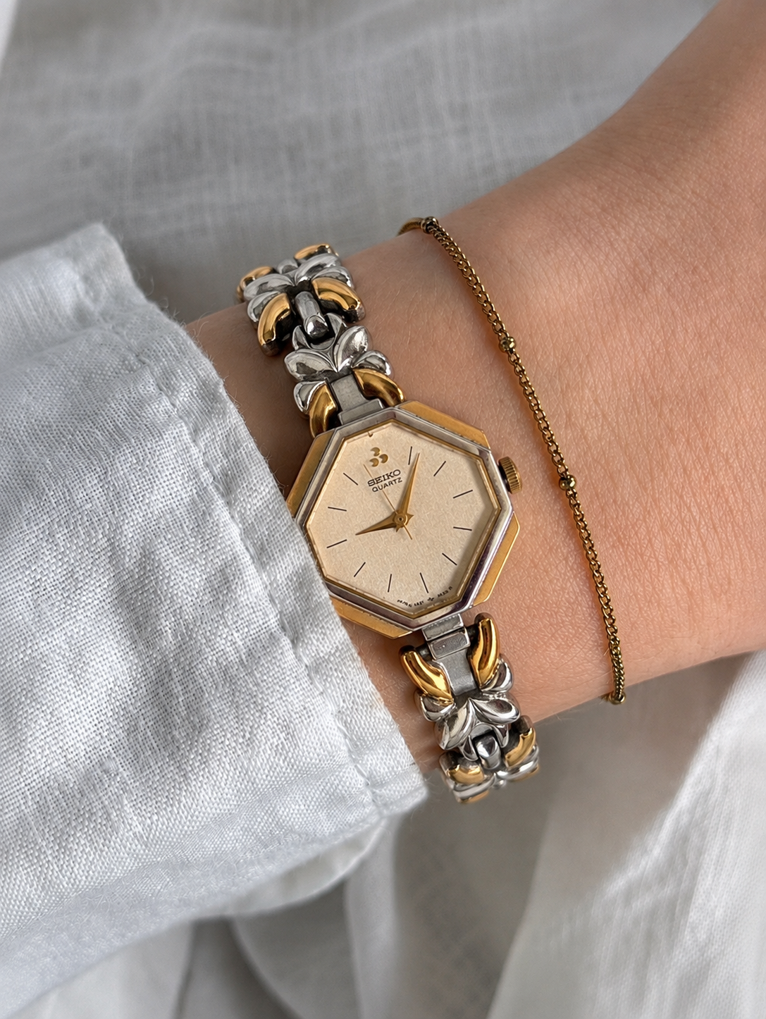 SEIKO Two-Tone Octagonal Bracelet Watch