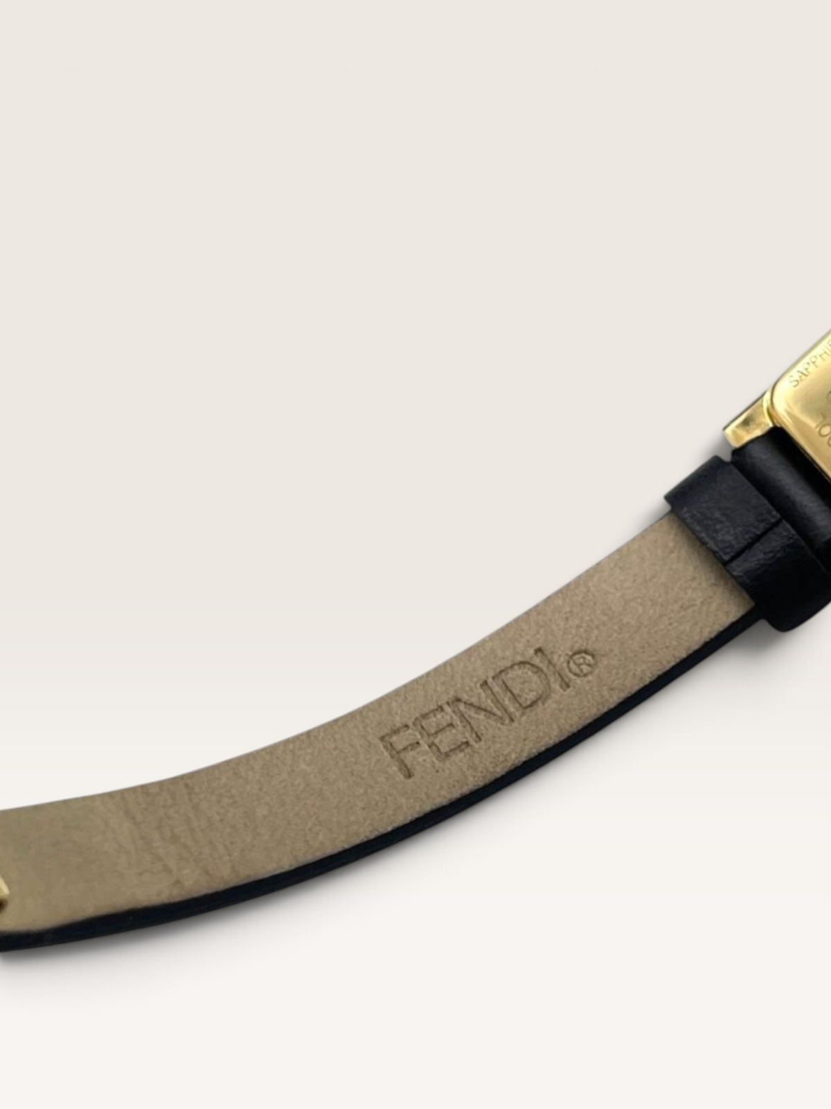 Vintage FENDI Gold-Tone Leather Strap Watch