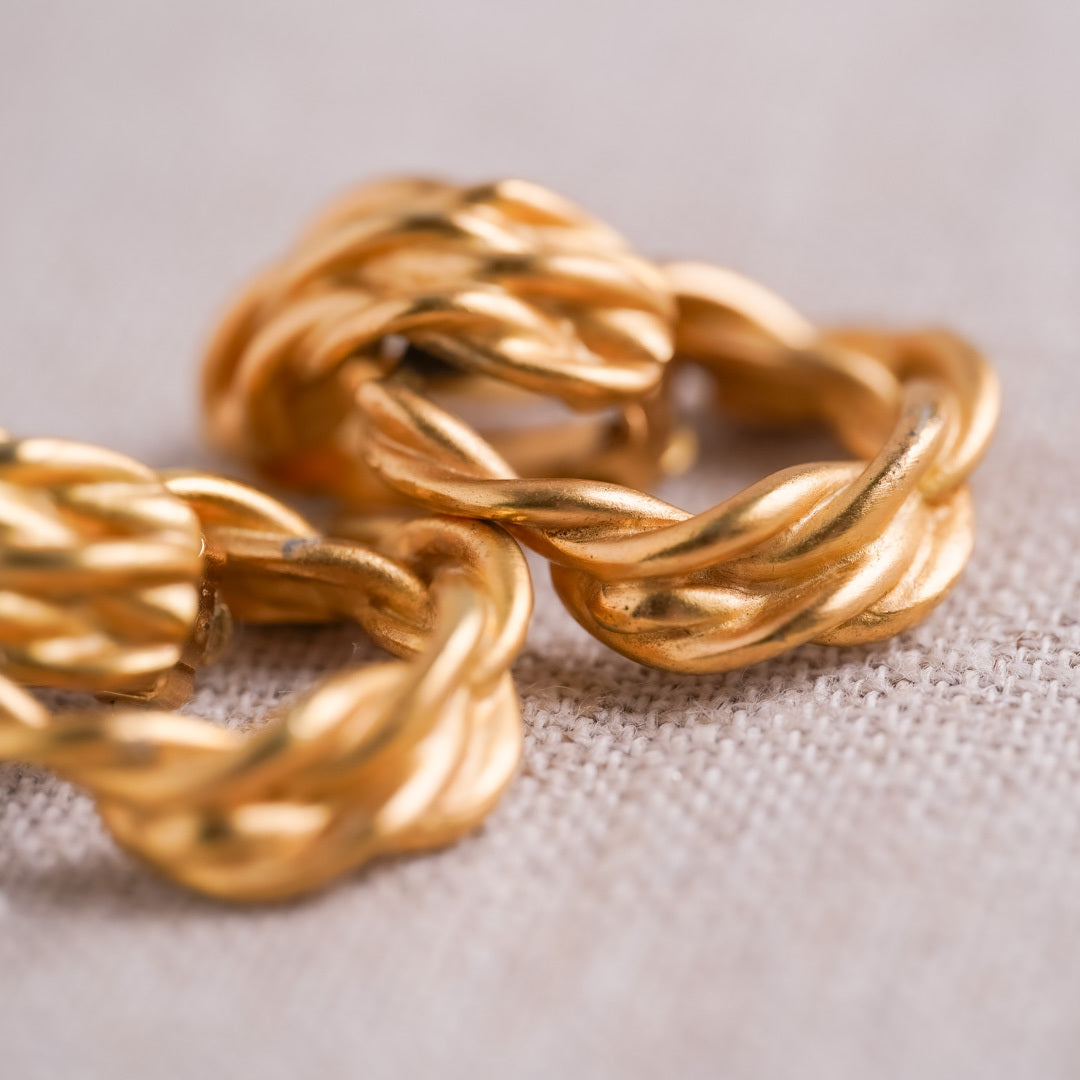 Vintage Anne Klein Gold Metal Earrings