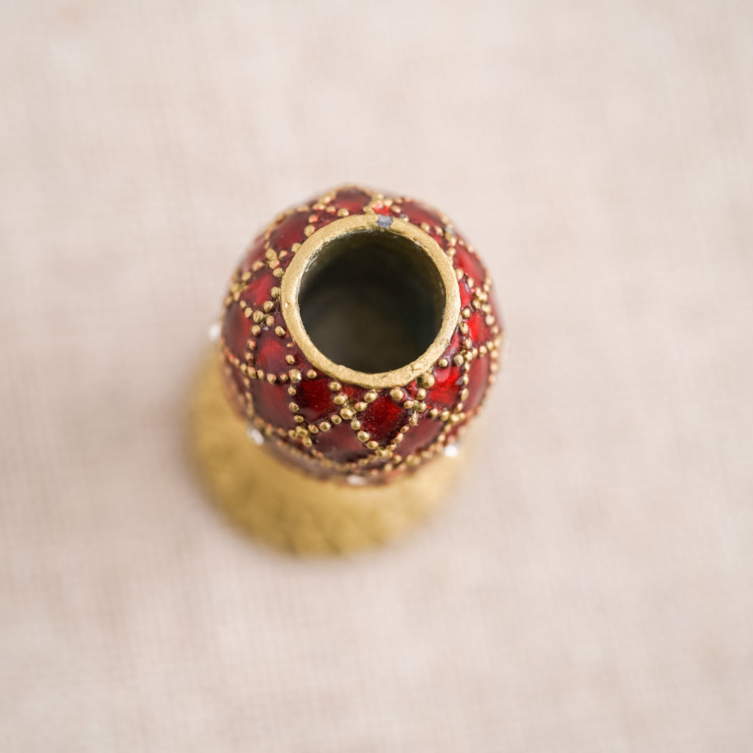 Faberge Collection: Candle Holder Red