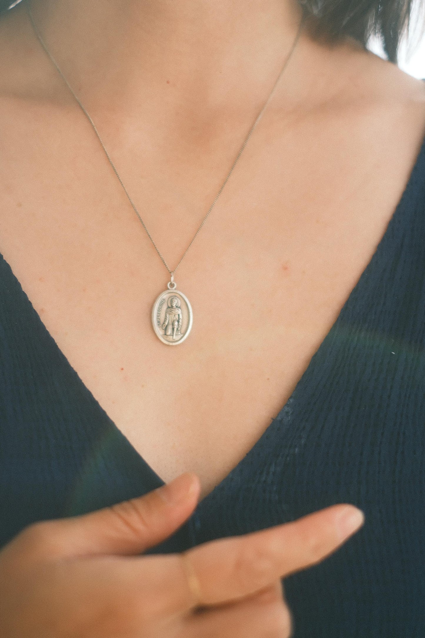 Médaille  silver 925 pendant necklace: St Peregrine