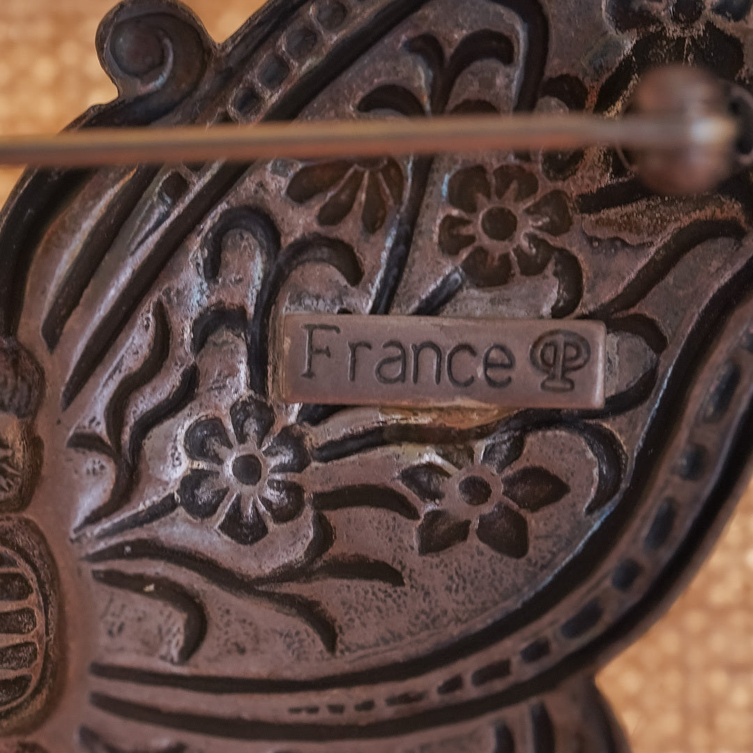 Vintage French Cloisonne Brooch