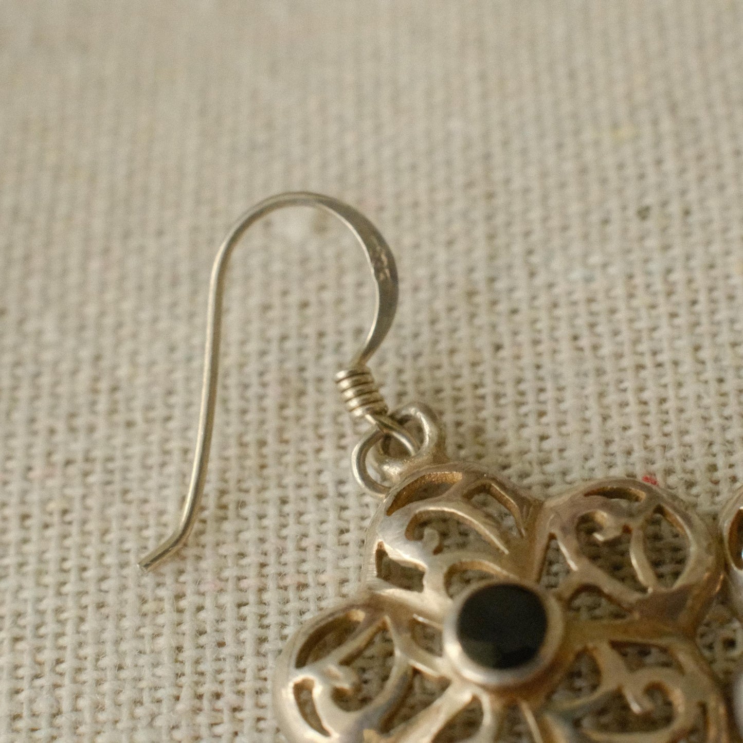 Vintage Sterling Silver Floral Motif Post Earrings