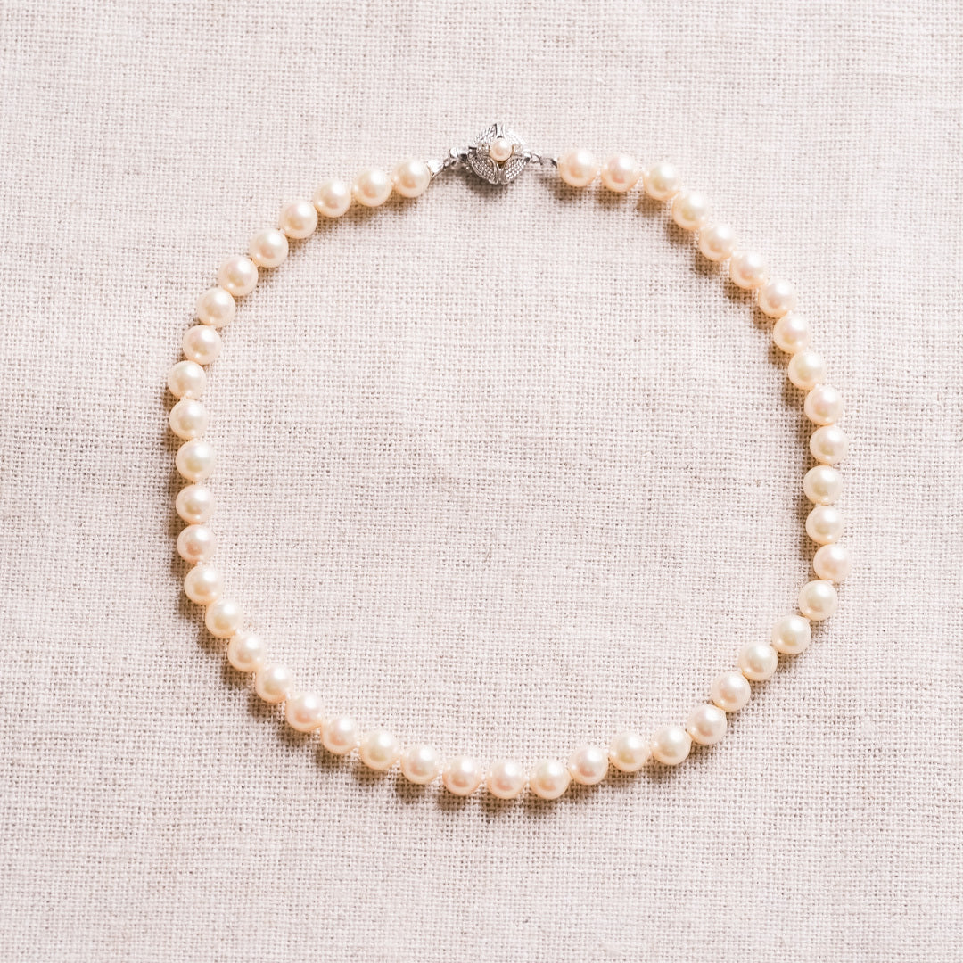 Vintage Majorica Pearl & Silver Necklace