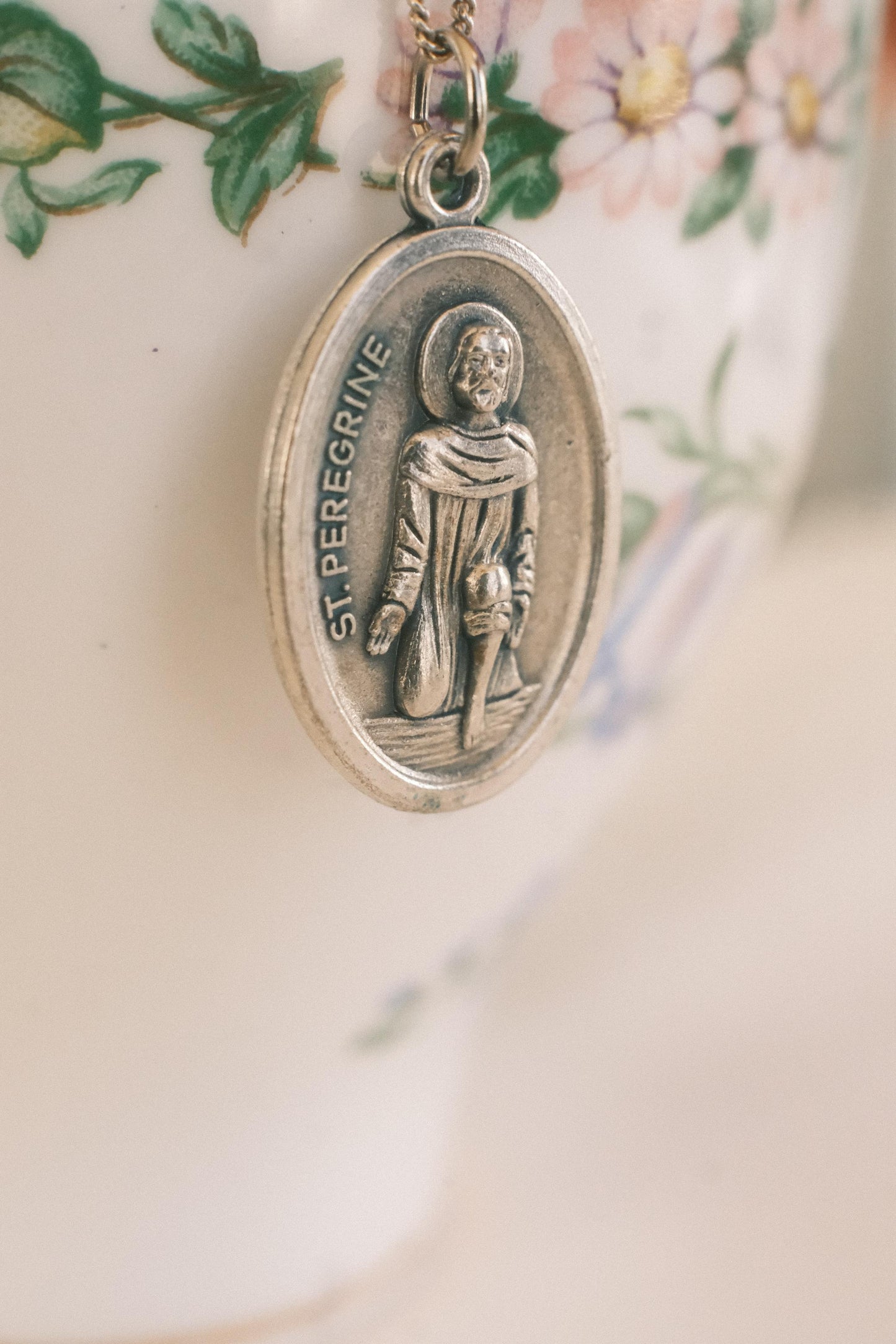 Médaille  silver 925 pendant necklace: St Peregrine