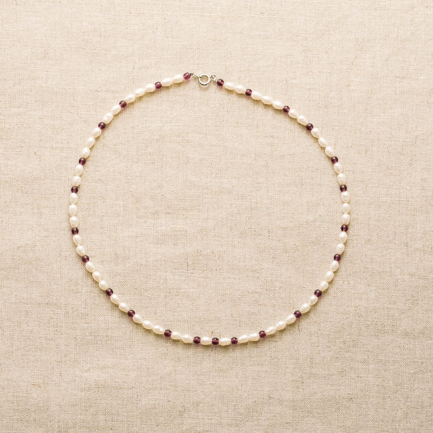 Vintage Freshwater Pearl Necklace with Stone Accent