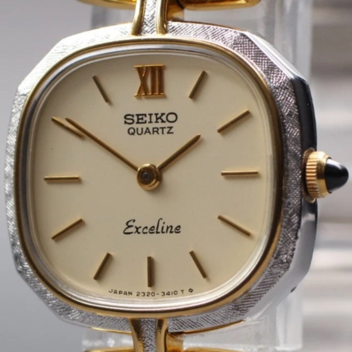 Seiko Exceline Square-Case Roman Numeral Mesh Bracelet Watch