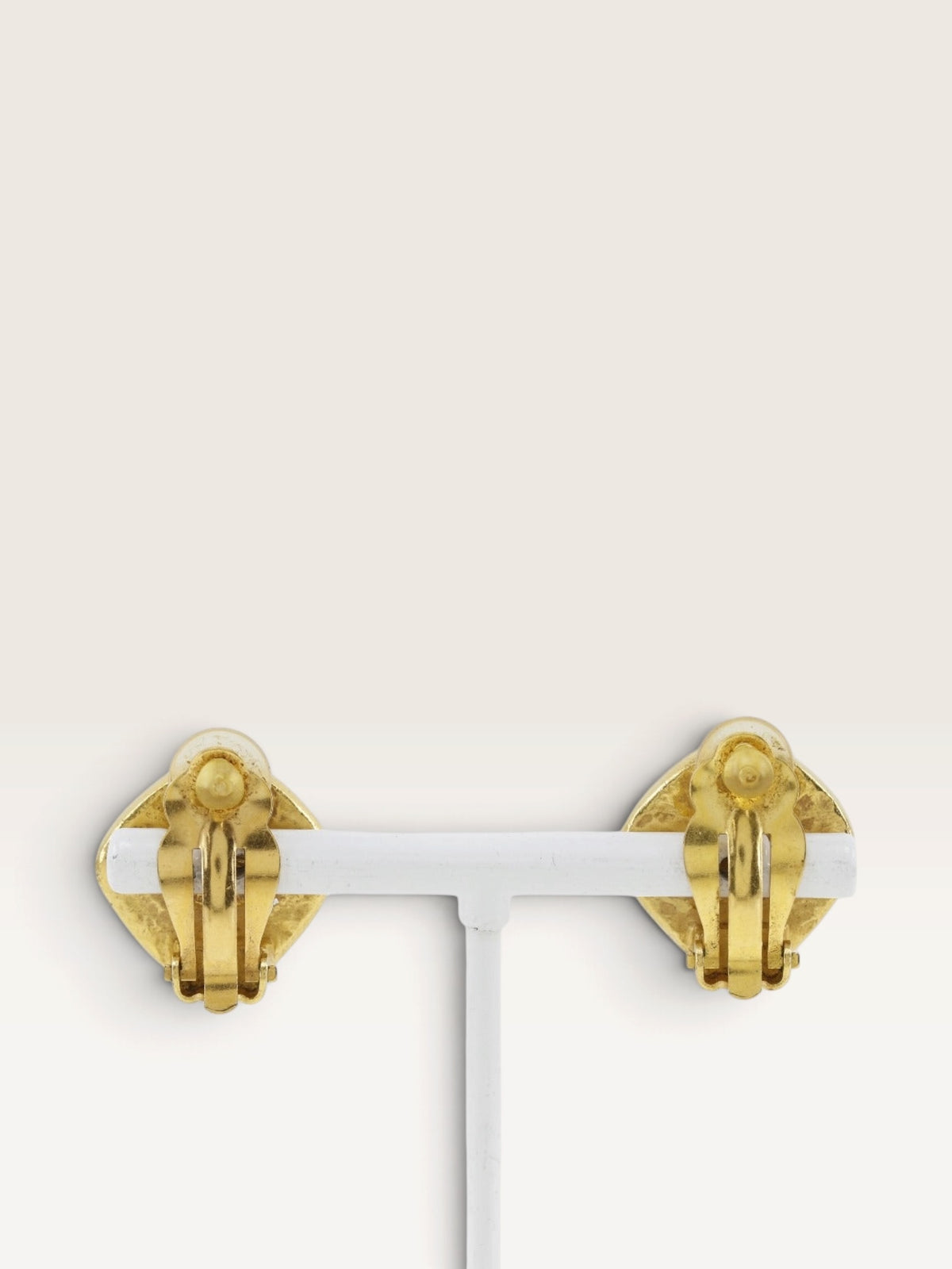 CHANEL Coco Mark Square Earrings 97A – 1997 Vintage Gold-Plated Clip-On Earrings