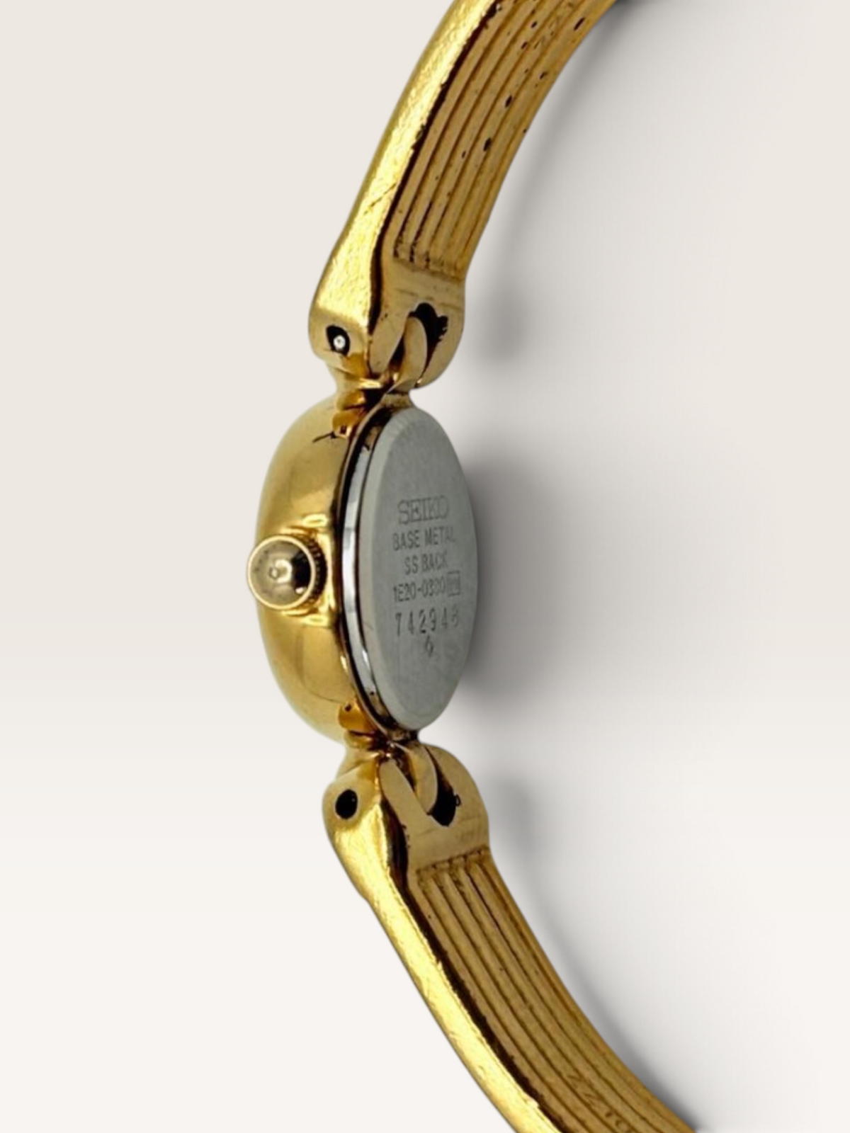 Vintage SEIKO Gold-Tone Bangle Watch 1E20-0380