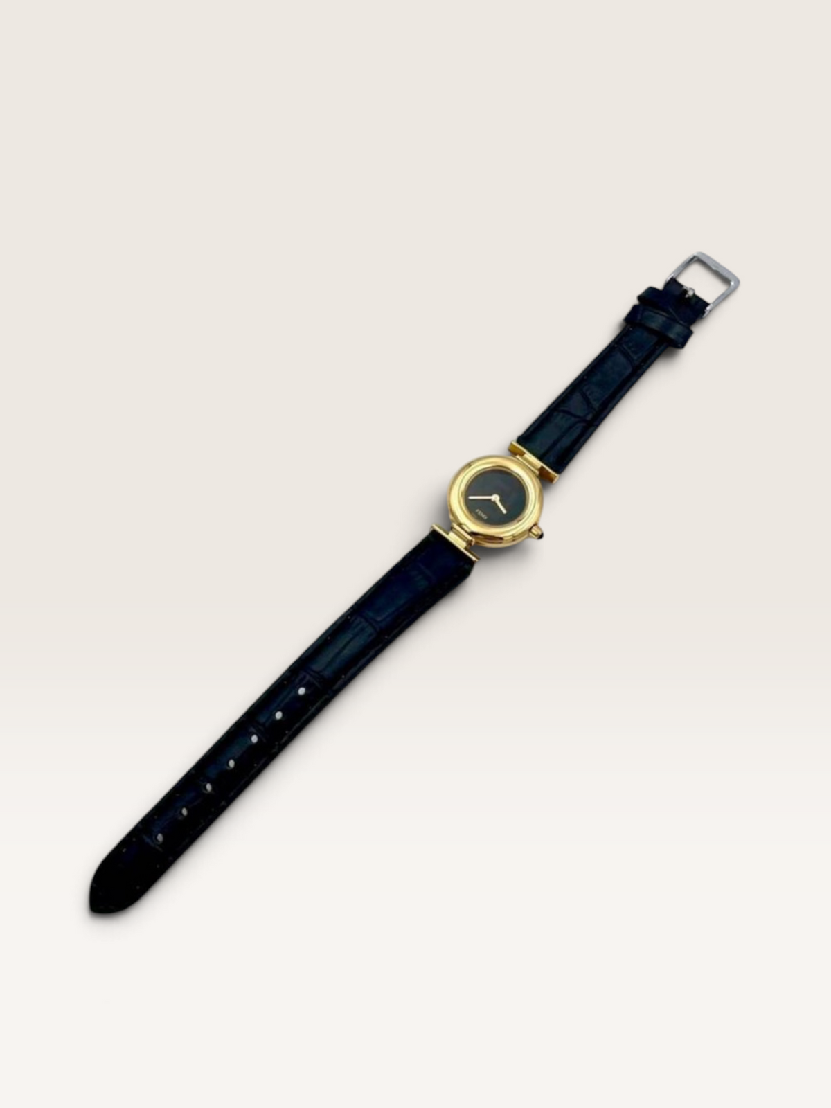 FENDI  Zucca Black Dial Gold-Tone Vintage Watch