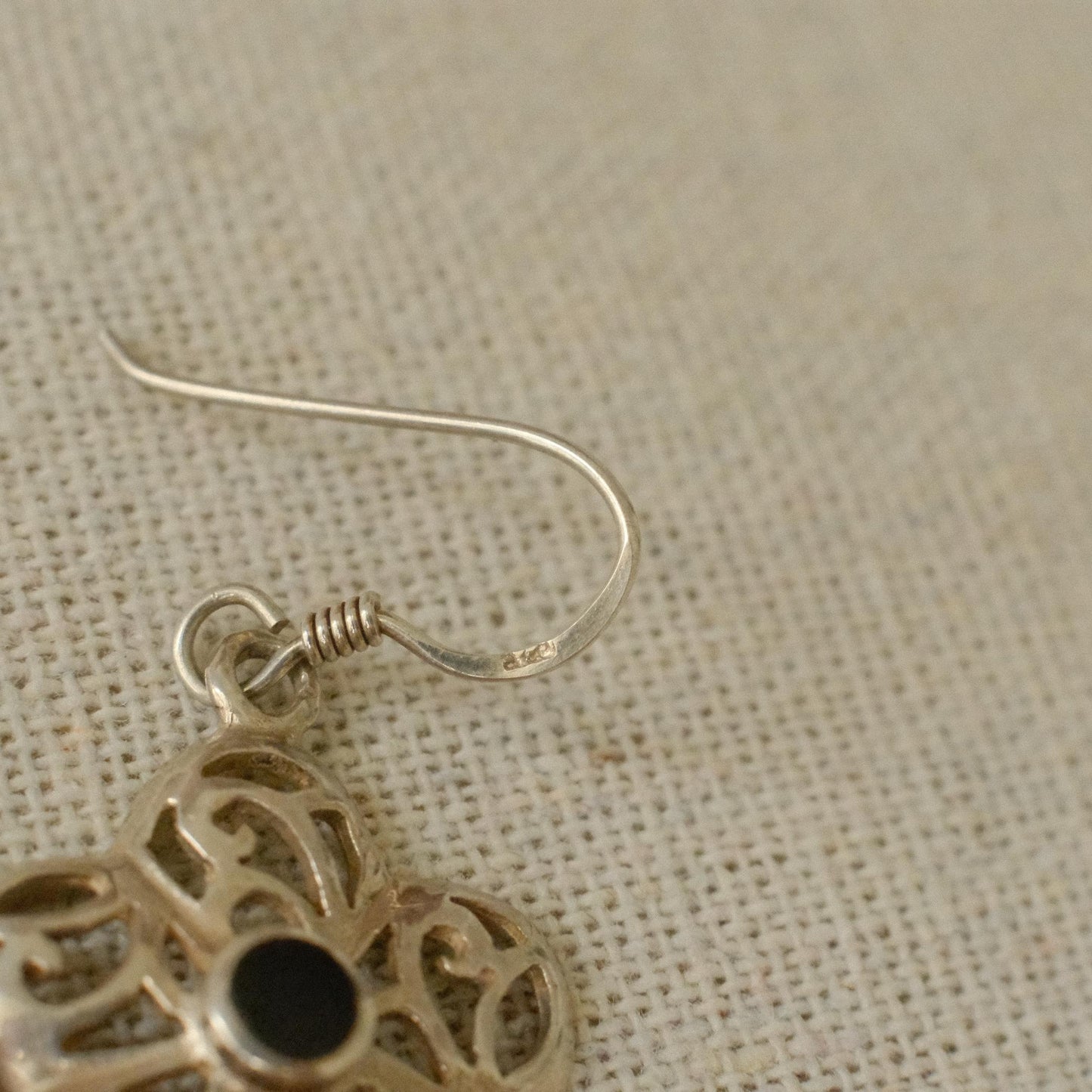 Vintage Sterling Silver Floral Motif Post Earrings