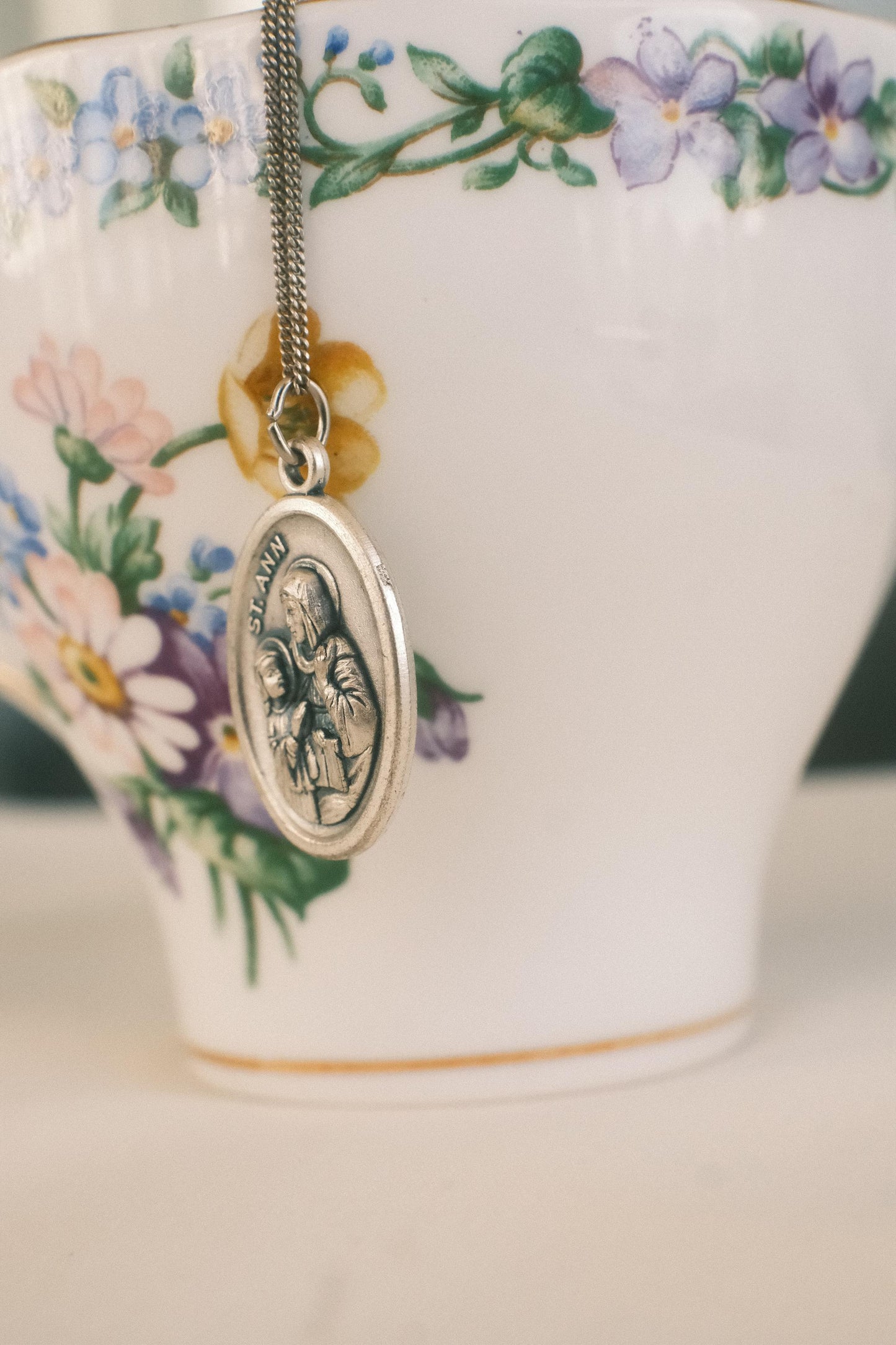 Médaille silver 925 pendant necklace: St Ann
