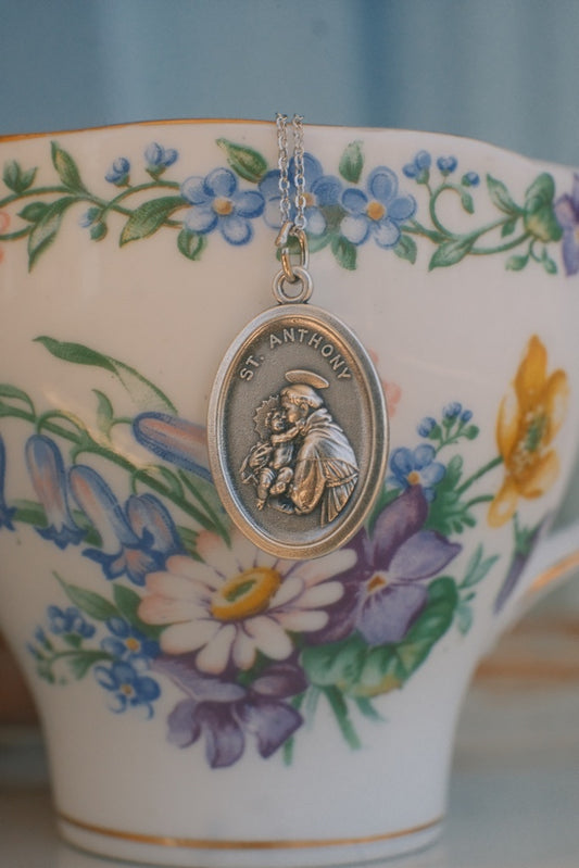 Médaille silver 925 pendant necklace: St Anthony