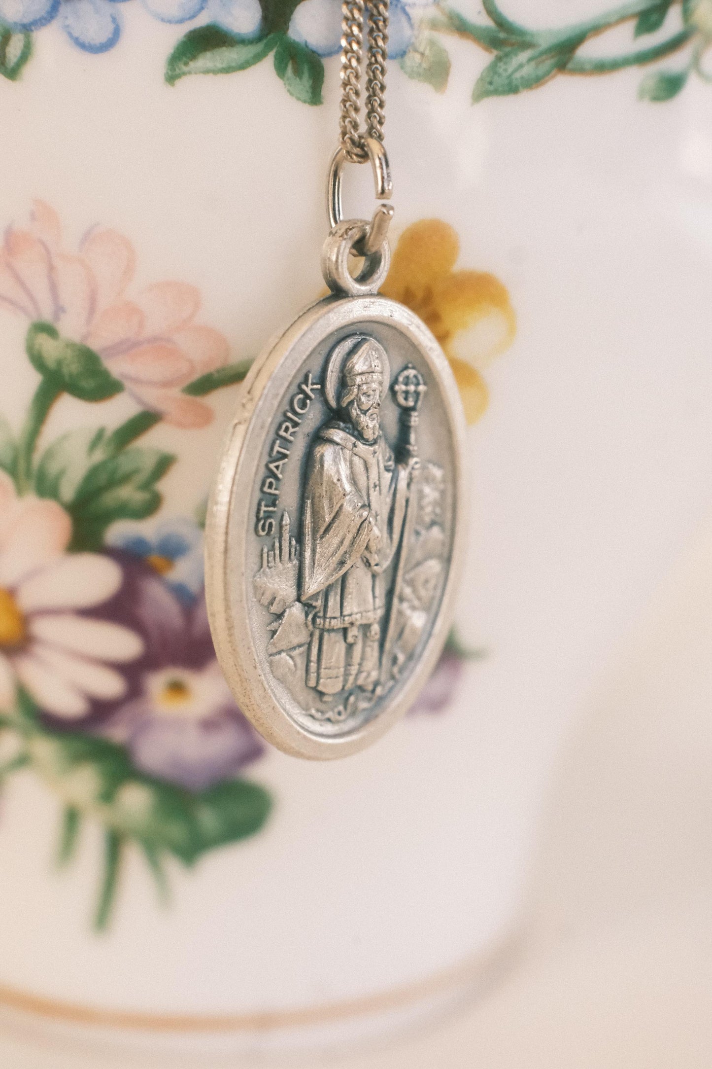 Médaille silver 925 pendant necklace: St Patrick