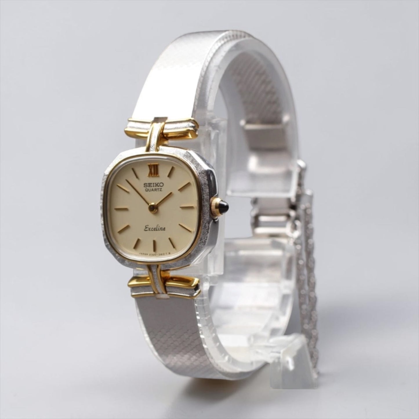 Seiko Exceline Square-Case Roman Numeral Mesh Bracelet Watch