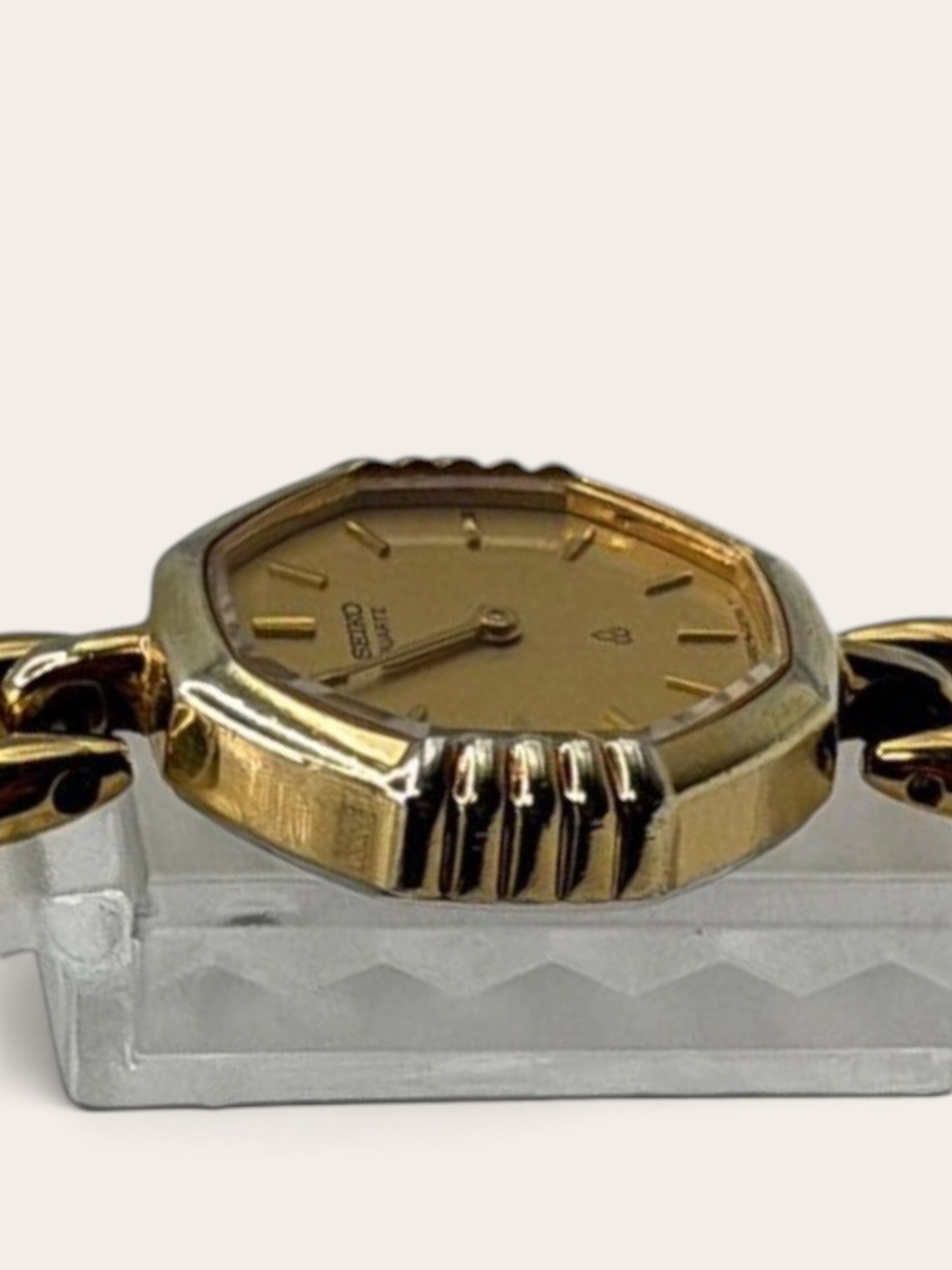 SEIKO Gold-Tone Octagonal Bracelet Watch
