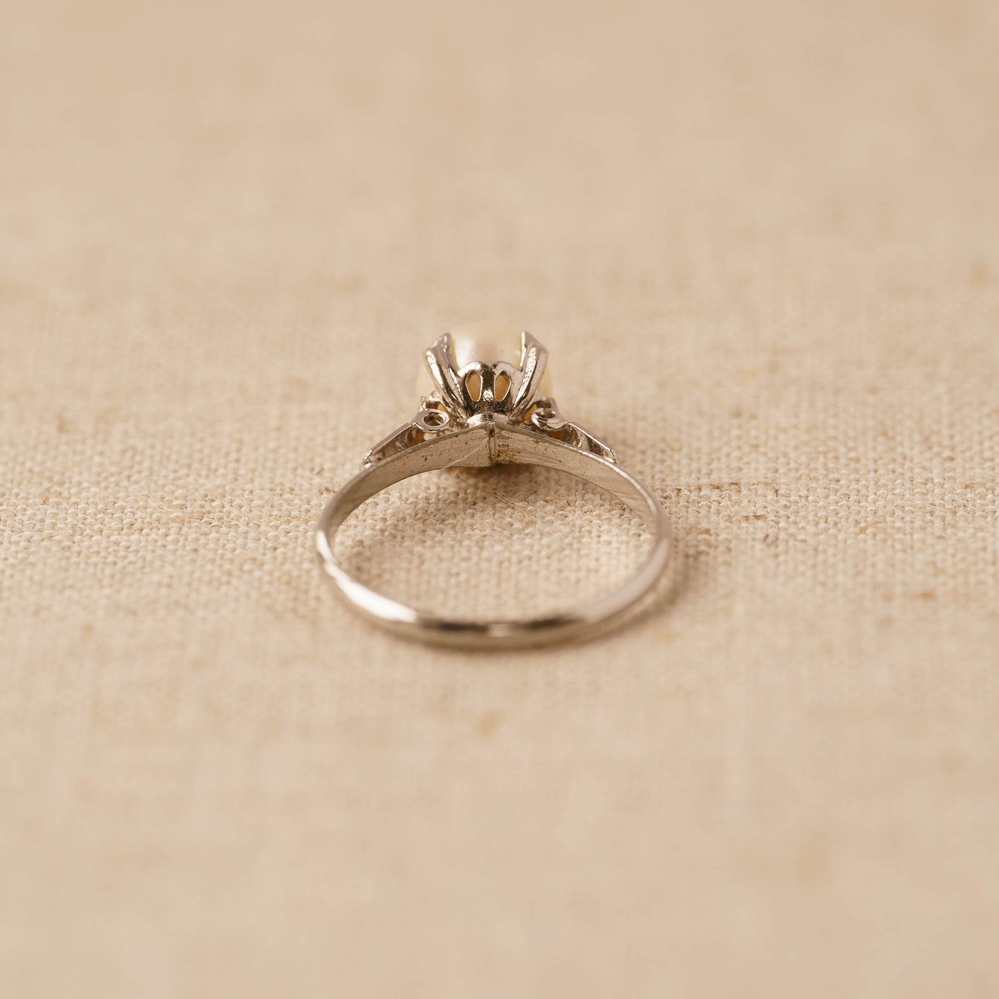 Vintage Silver Pearl Ring