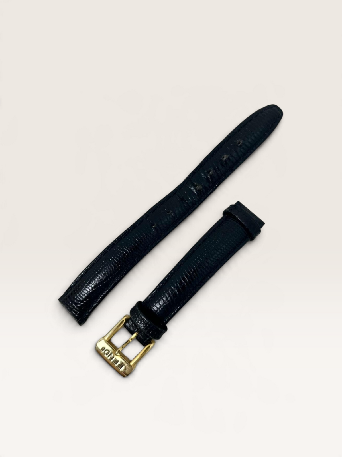 FENDI 320L FF Logo Black Dial Vintage Quartz Watch