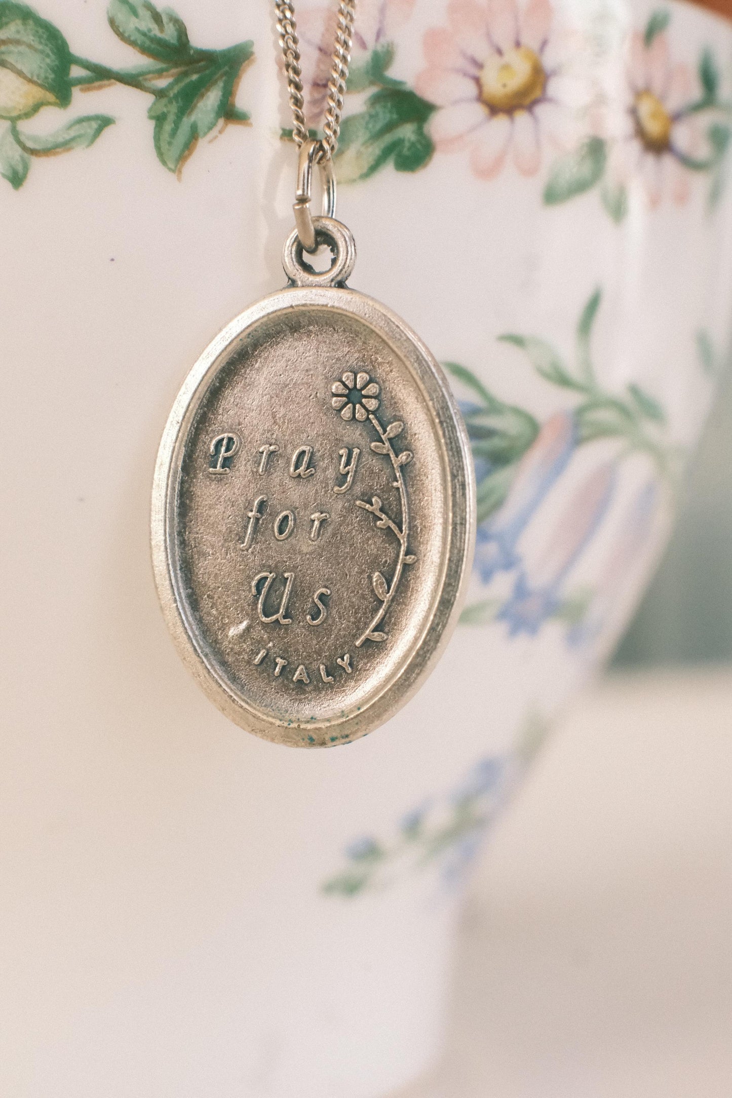 Médaille  silver 925 pendant necklace: St Peregrine