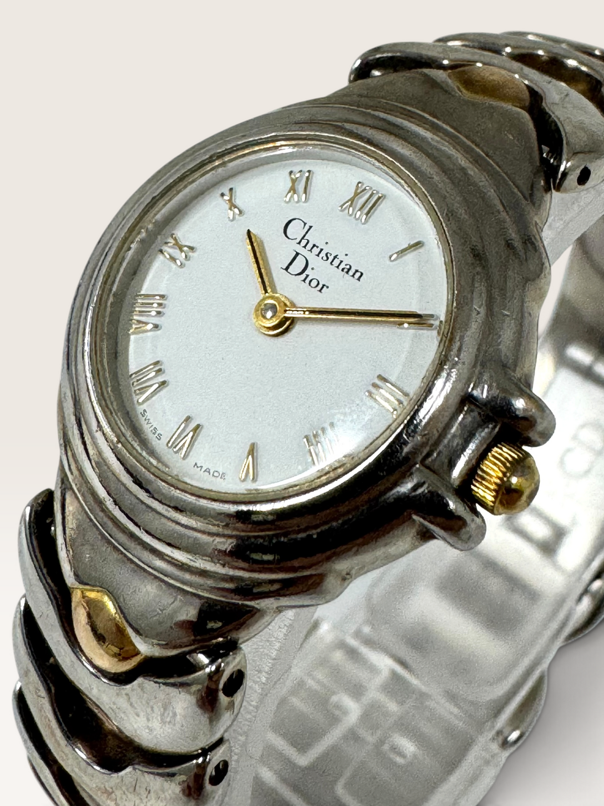 Christian Dior Two-Tone Roman Numeral Watch – Vintage Bracelet Watch