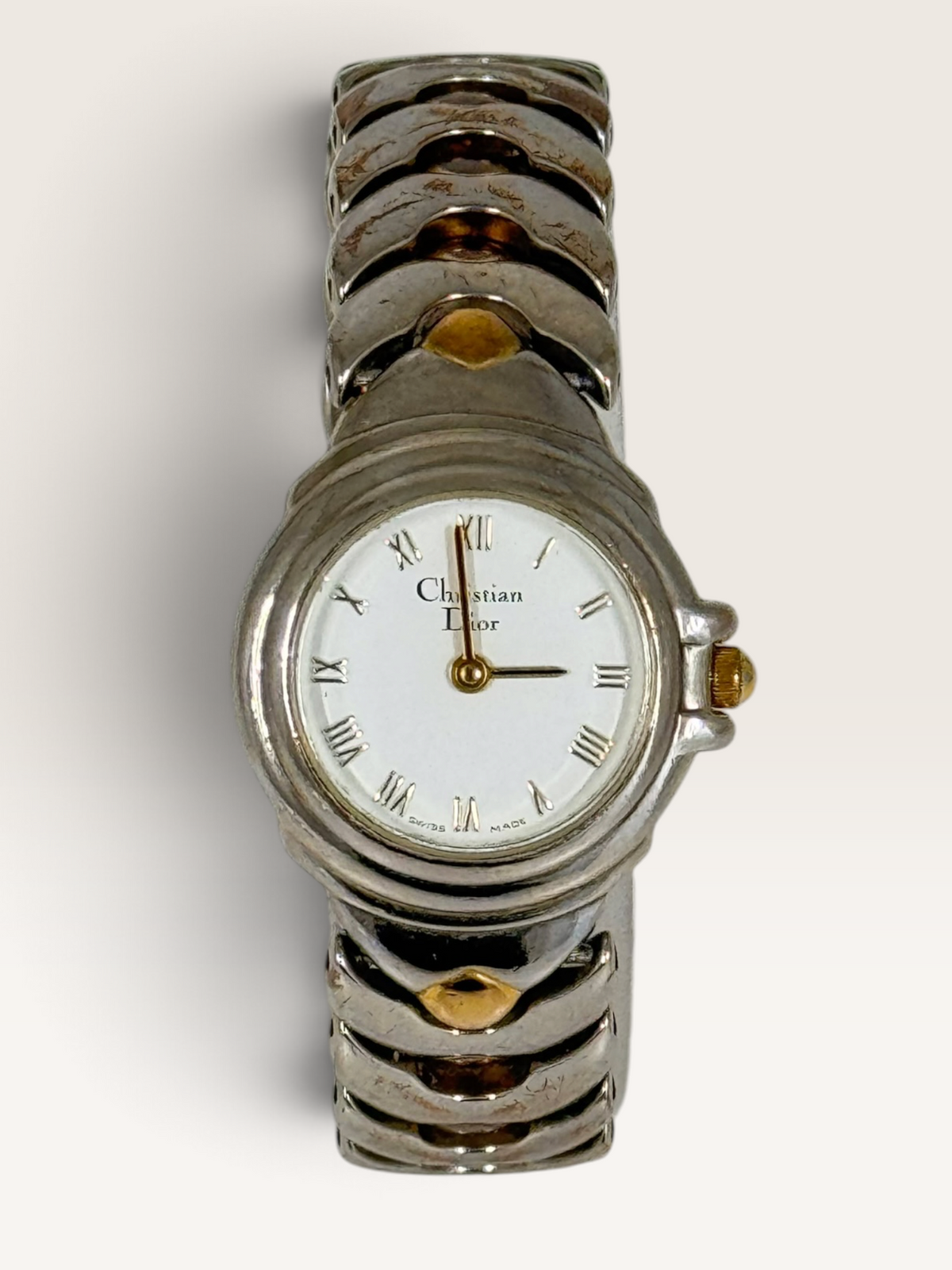 Christian Dior Two-Tone Roman Numeral Watch – Vintage Bracelet Watch