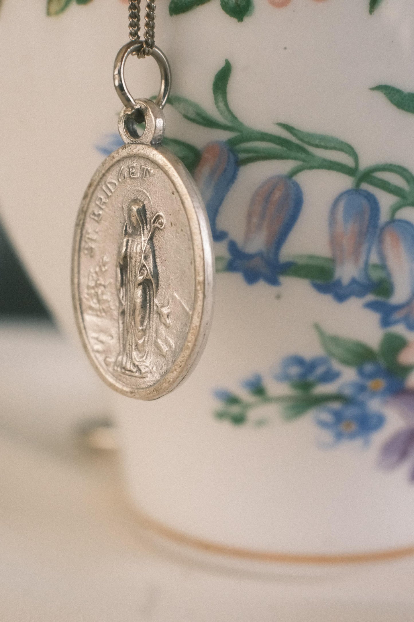 Médaille silver 925 pendant necklace: St Bridget