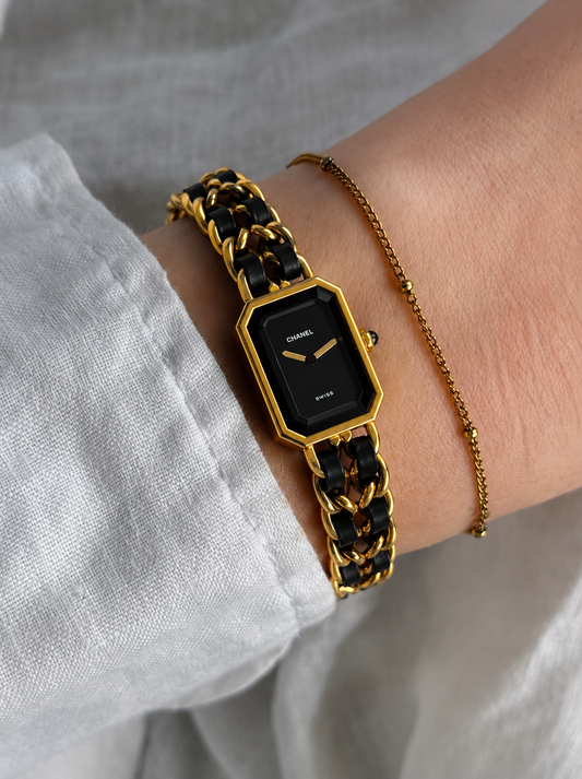 CHANEL Première Vintage Watch — Black Dial × Gold