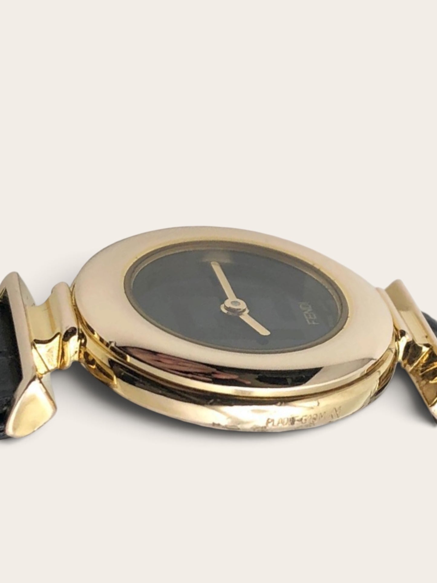 FENDI  Zucca Black Dial Gold-Tone Vintage Watch