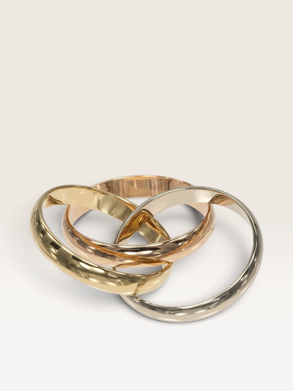 Cartier Trinity 18K Three-Tone Gold Ring – 3.5mm Band, Size 52