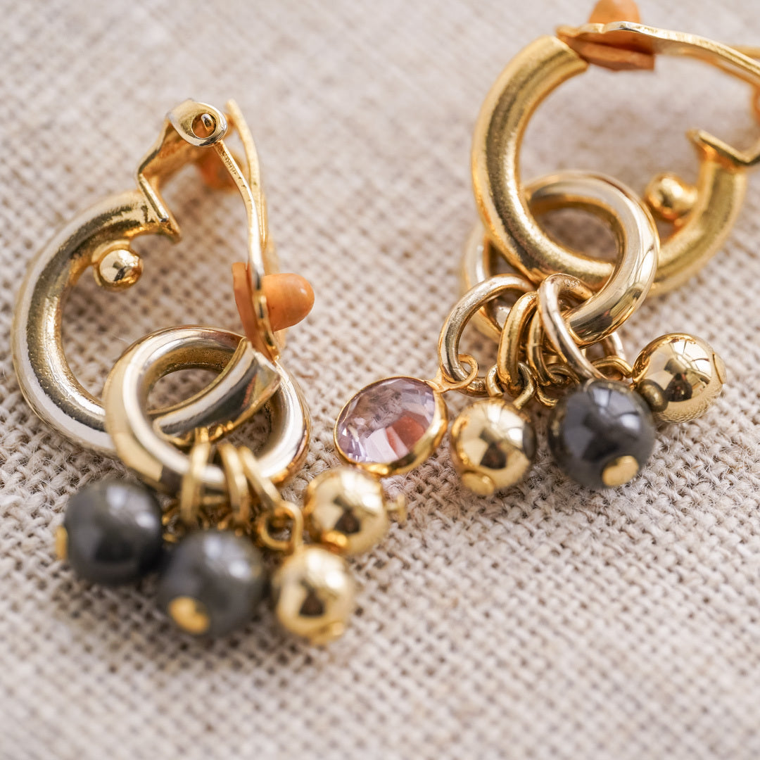 Vintage 2-way cluster earrings