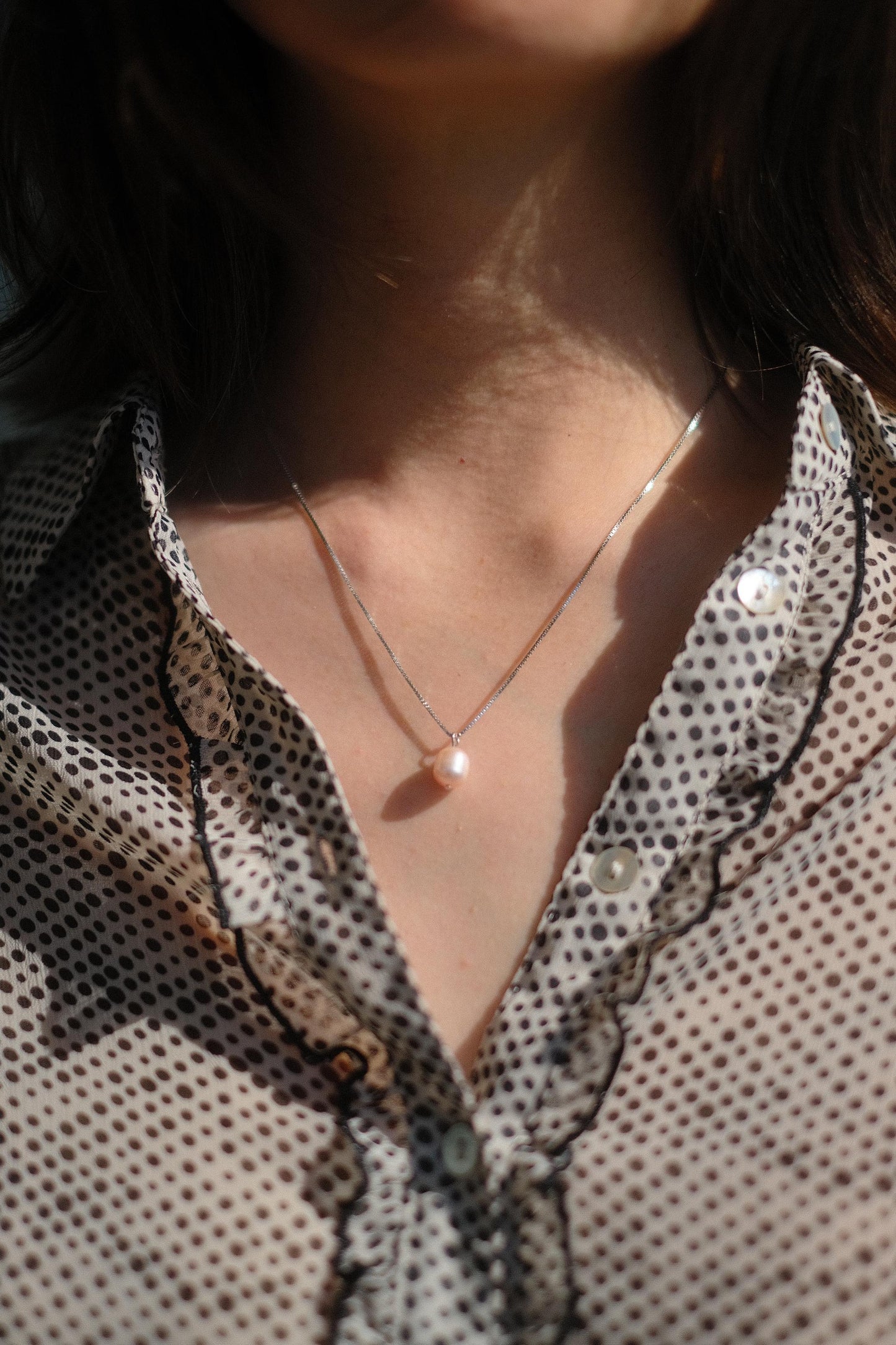 The "Obelia" Collection: "Rose" Baroque Pearl Pendant Necklace