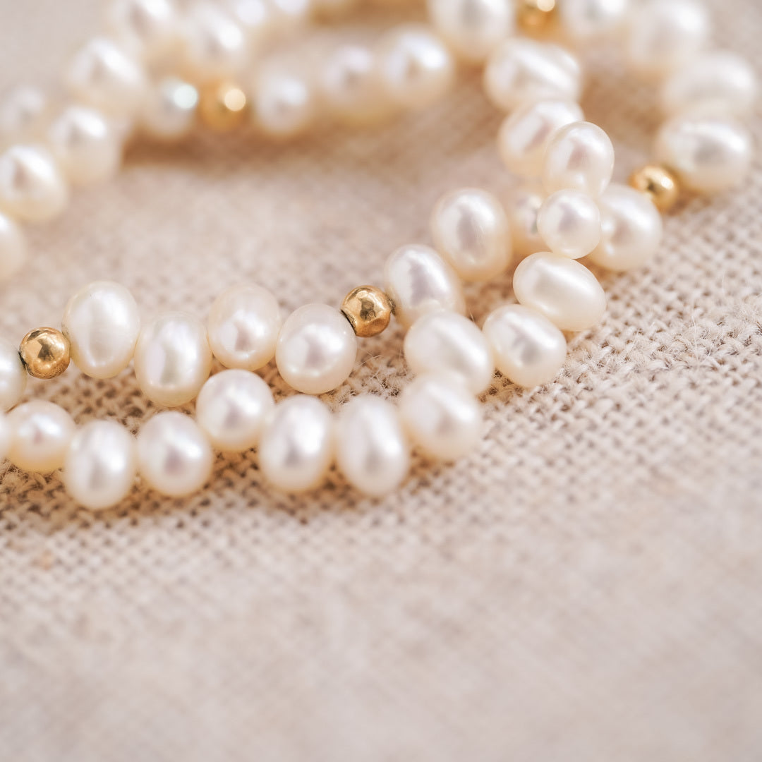 Vintage Sterling Silver Freshwater Pearl Bracelet