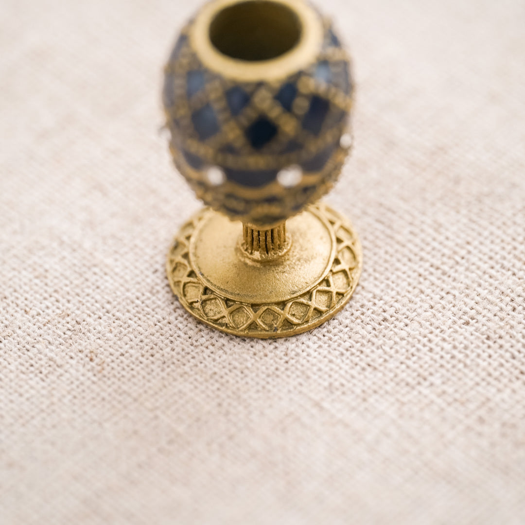 Faberge Collection: Candle Holder Blue