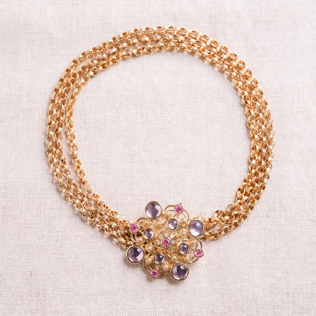 Vintage Barrera for Avon Floral Motif Costume Necklace