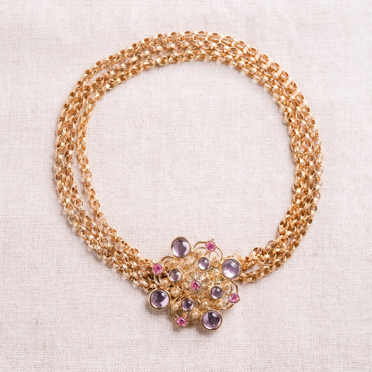 Vintage Barrera for Avon Floral Motif Costume Necklace