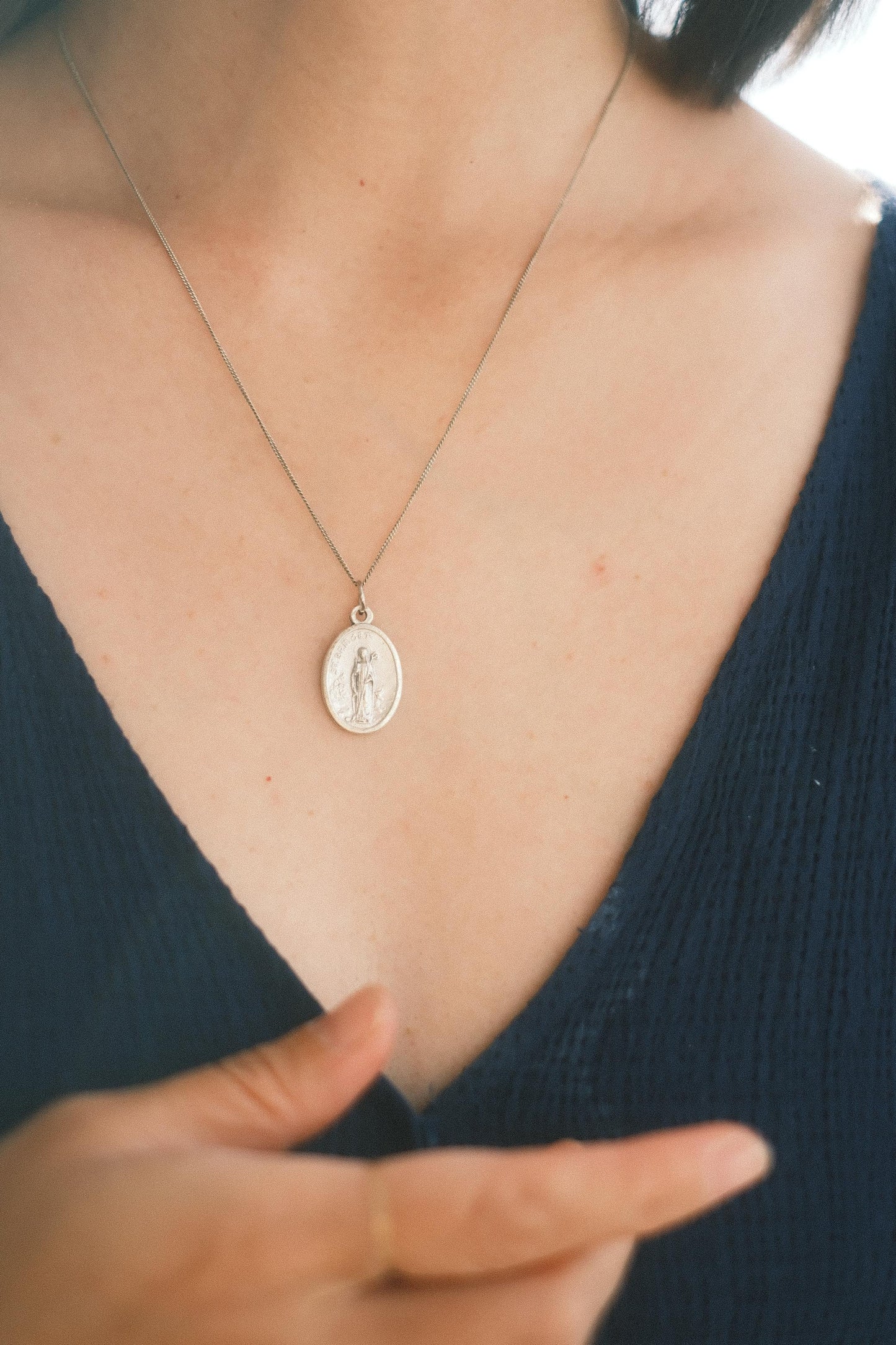 Médaille silver 925 pendant necklace: St Bridget