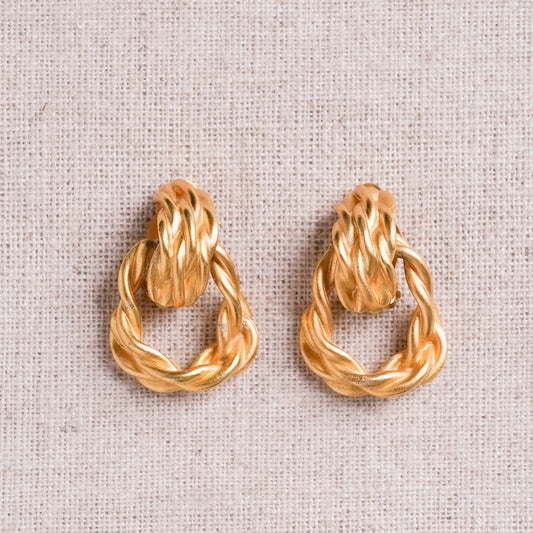 Vintage Anne Klein Gold Metal Earrings