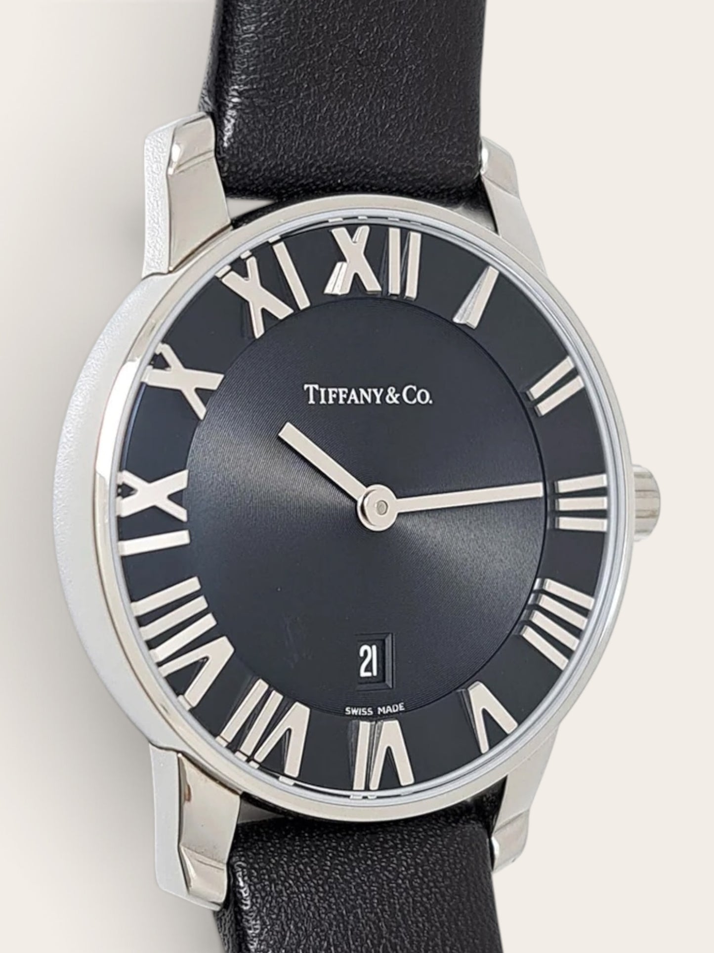 TIFFANY & Co. Atlas Black Dial Ladies Watch