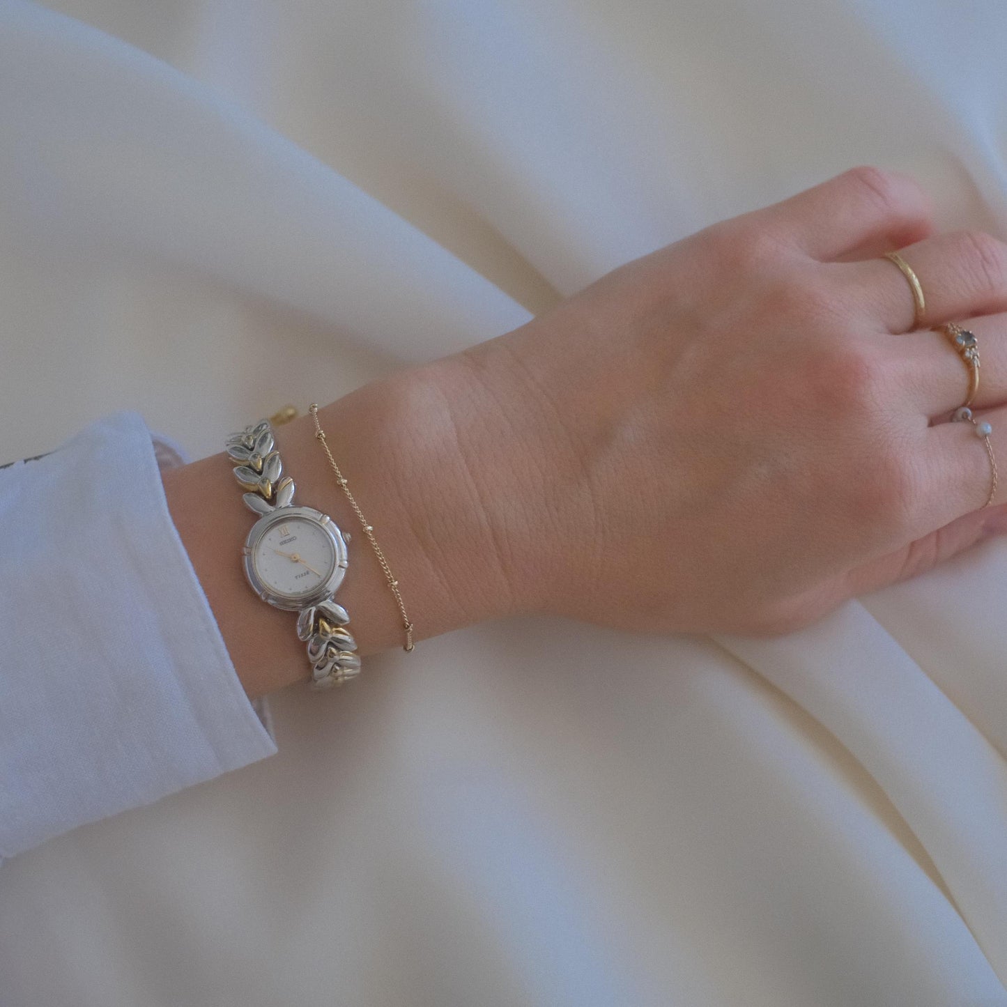 Seiko TISSÉ Laurel-Motif Two-Tone Bracelet Watch