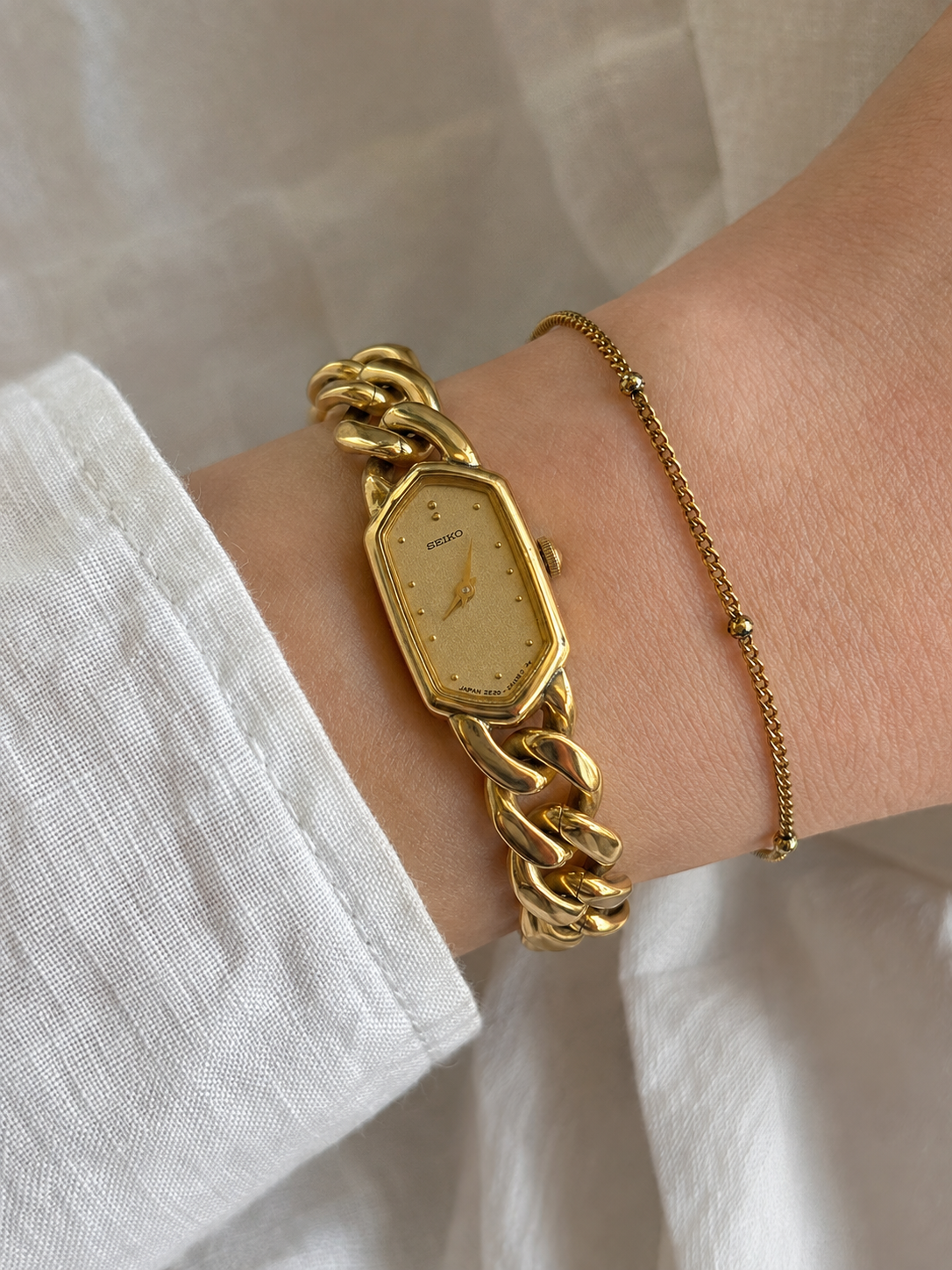 SEIKO Gold-Tone Chain Bracelet Watch