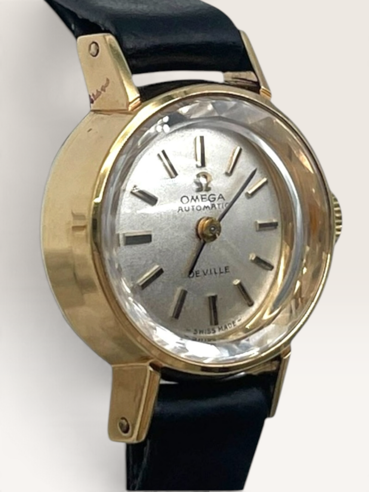 OMEGA De Ville Vintage Watch with Faceted Crystal
