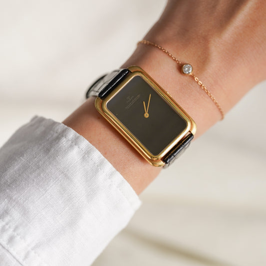 Vintage JAEGER-LECOULTRE Rectangular Onyx Dial Ref.9125.21