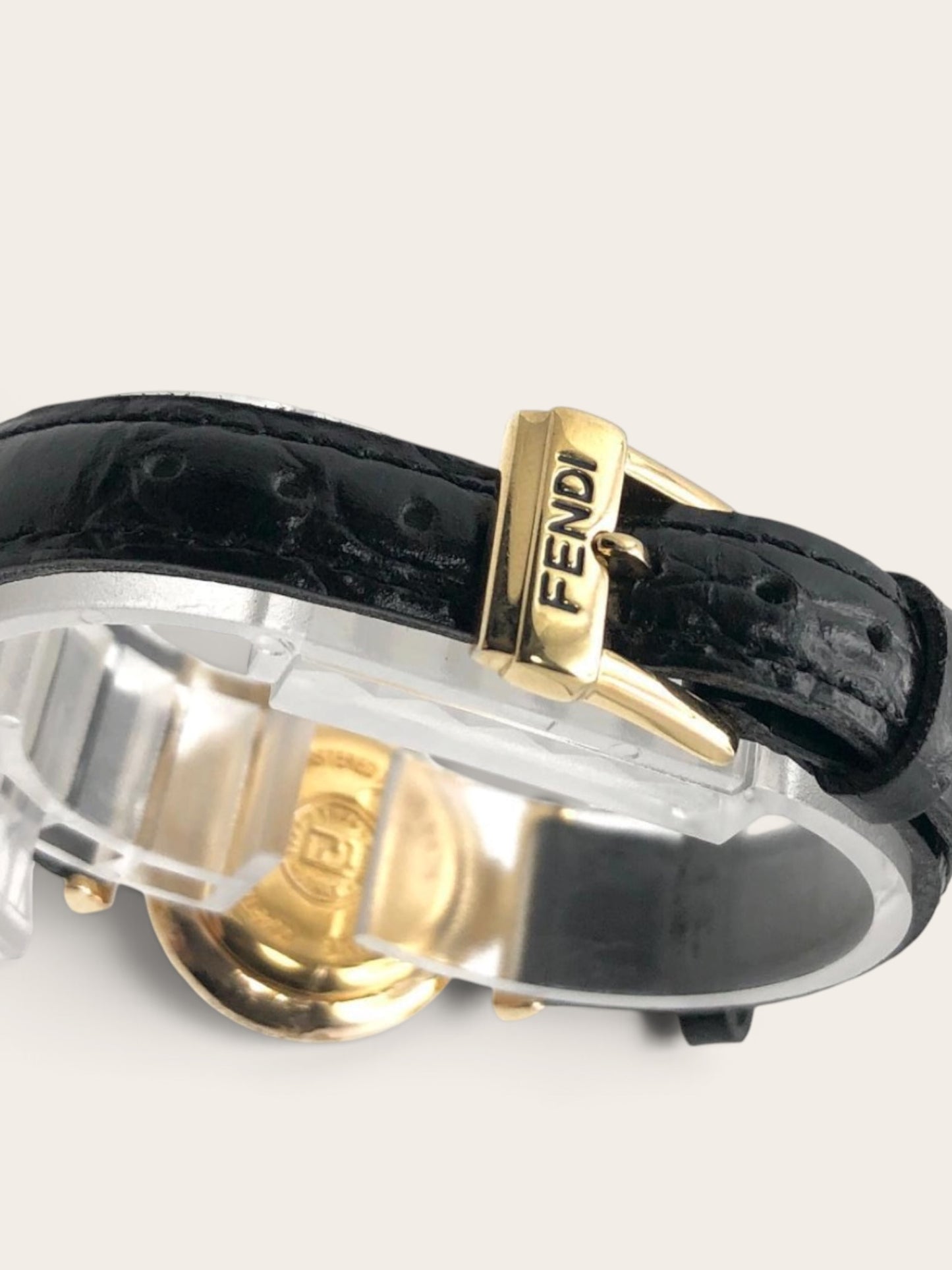 FENDI  Zucca Black Dial Gold-Tone Vintage Watch