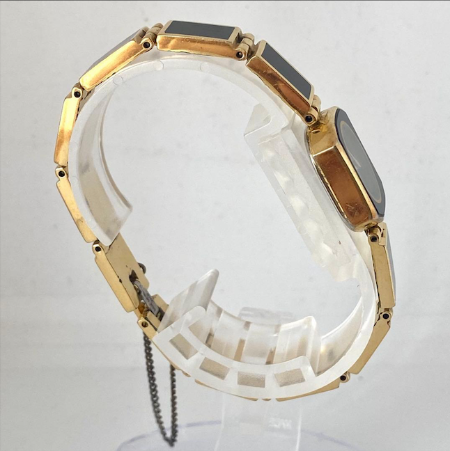 Alba by Seiko Vintage Watch — Black Dial, Gold-Tone Bracelet